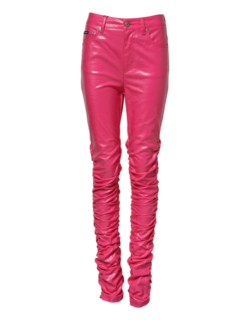 Pink Cotton High Waisted Skinny Denim Jeans Dolce & Gabbana