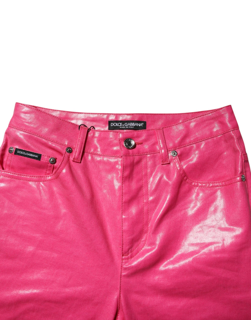 Pink Cotton High Waisted Skinny Denim Jeans Dolce & Gabbana