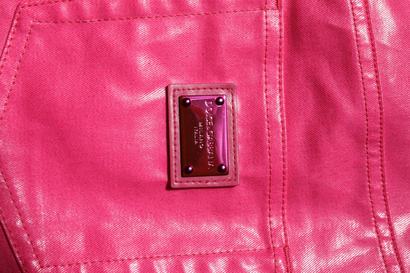 Pink Cotton High Waisted Skinny Denim Jeans Dolce & Gabbana