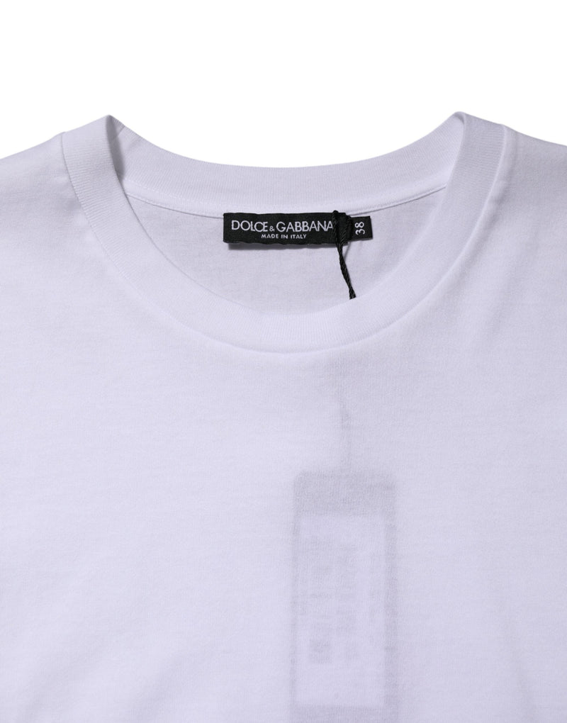 White Cotton Sleeveless Women Tank T-shirt Dolce & Gabbana