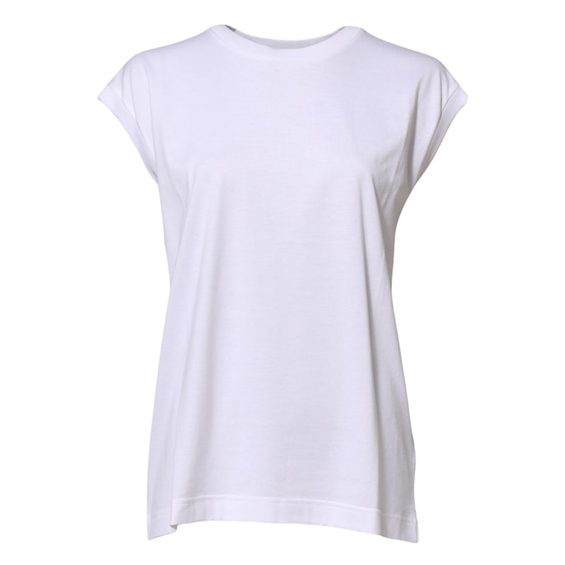 White Cotton Sleeveless Women Tank T-shirt Dolce & Gabbana