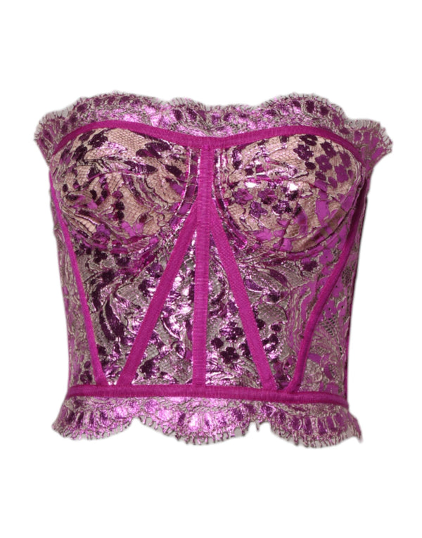 Pink Bustier Sleeveless Corset Blouse Top Dolce & Gabbana