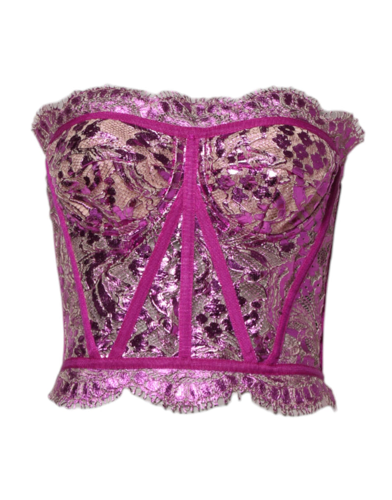 Pink Bustier Sleeveless Corset Blouse Top Dolce & Gabbana