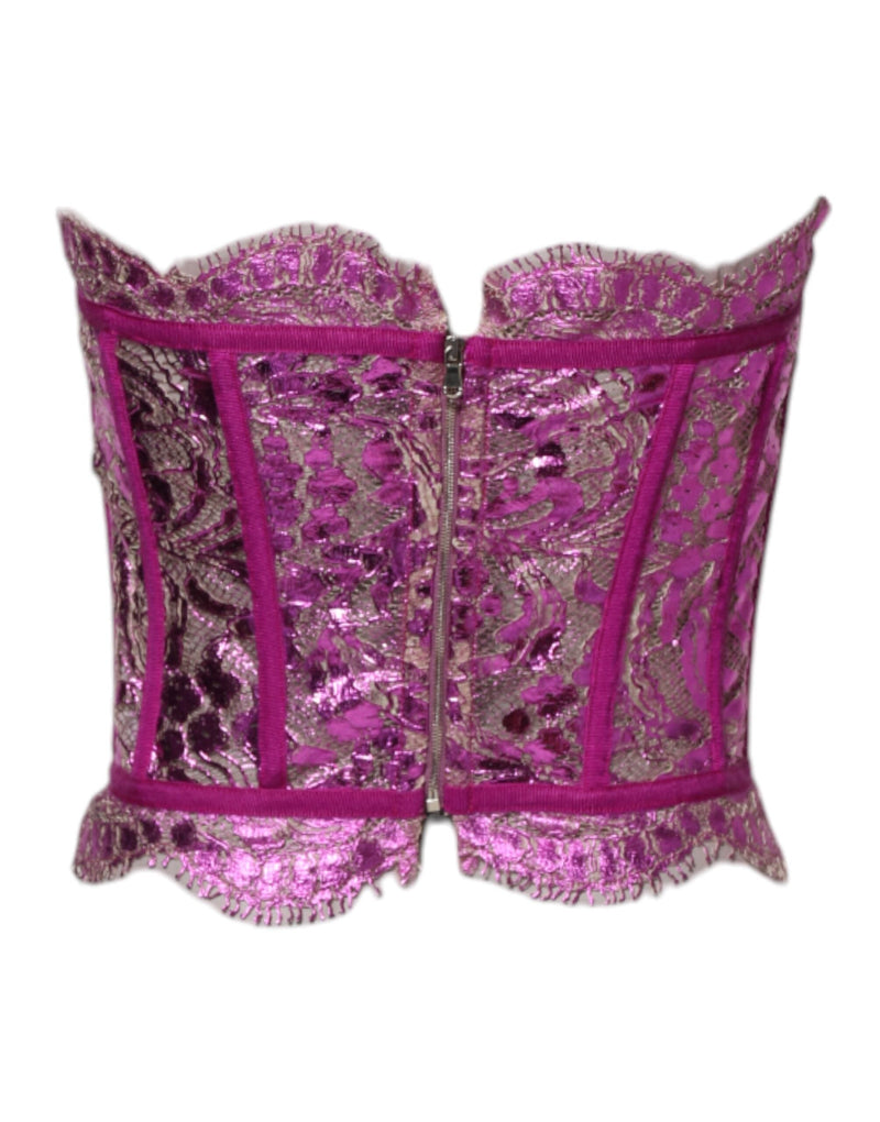 Pink Bustier Sleeveless Corset Blouse Top Dolce & Gabbana