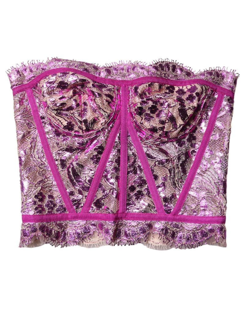 Pink Bustier Sleeveless Corset Blouse Top Dolce & Gabbana