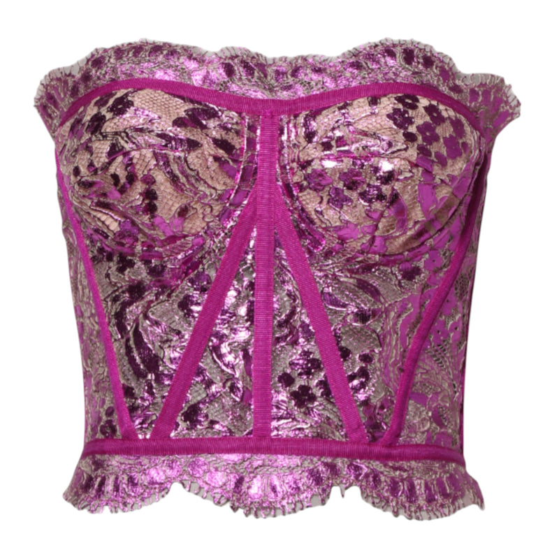 Pink Bustier Sleeveless Corset Blouse Top Dolce & Gabbana