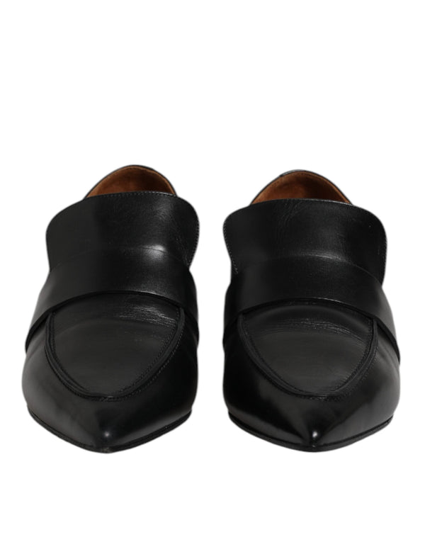 Black Soft Leather Loafer Pointed Toe Slip On Shoes Marsell