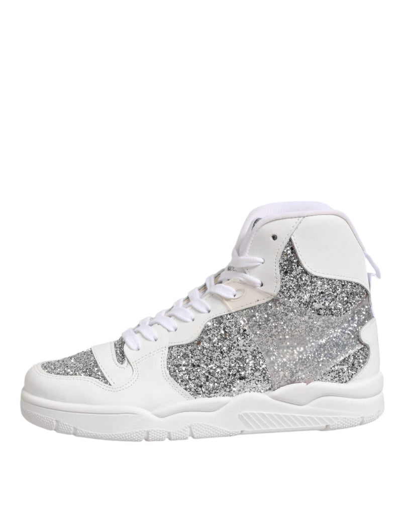 White Silver High Top Women Sneakers Shoes Chiara Ferragni