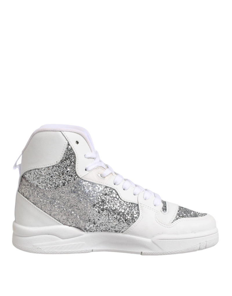 White Silver High Top Women Sneakers Shoes Chiara Ferragni