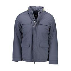 Blue Polyester Men's Jacket Plein Sport