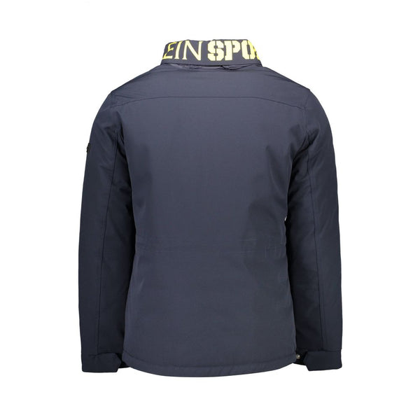 Blue Polyester Men's Jacket Plein Sport