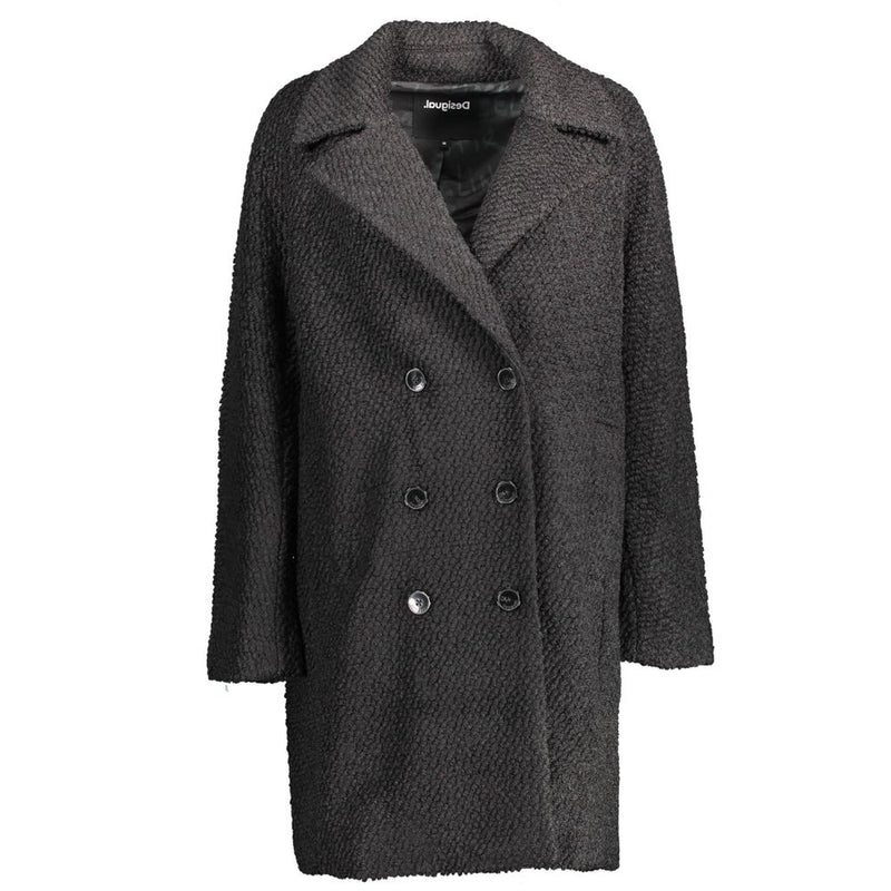 Black Polyester Jackets & Coat Desigual