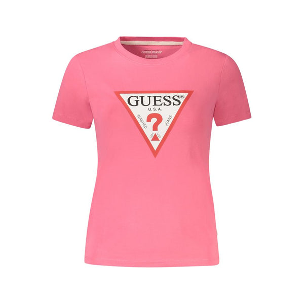 Pink Cotton Tops & T-Shirt Guess Jeans