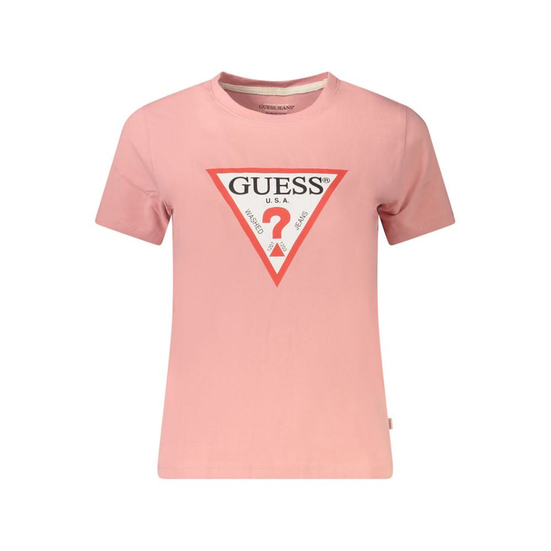 Pink Cotton Tops & T-Shirt Guess Jeans
