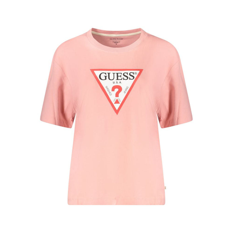 Pink Cotton Tops & T-Shirt Guess Jeans