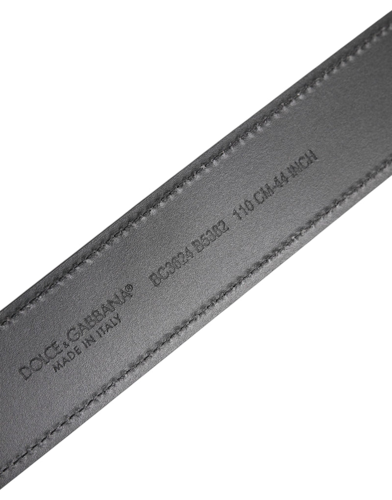 Black Leather Silver Metal Logo Buckle Belt Dolce & Gabbana