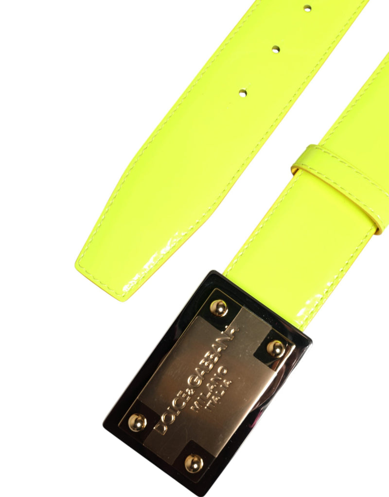 Yellow Green Classic Metal Logo Buckle Belt Dolce & Gabbana