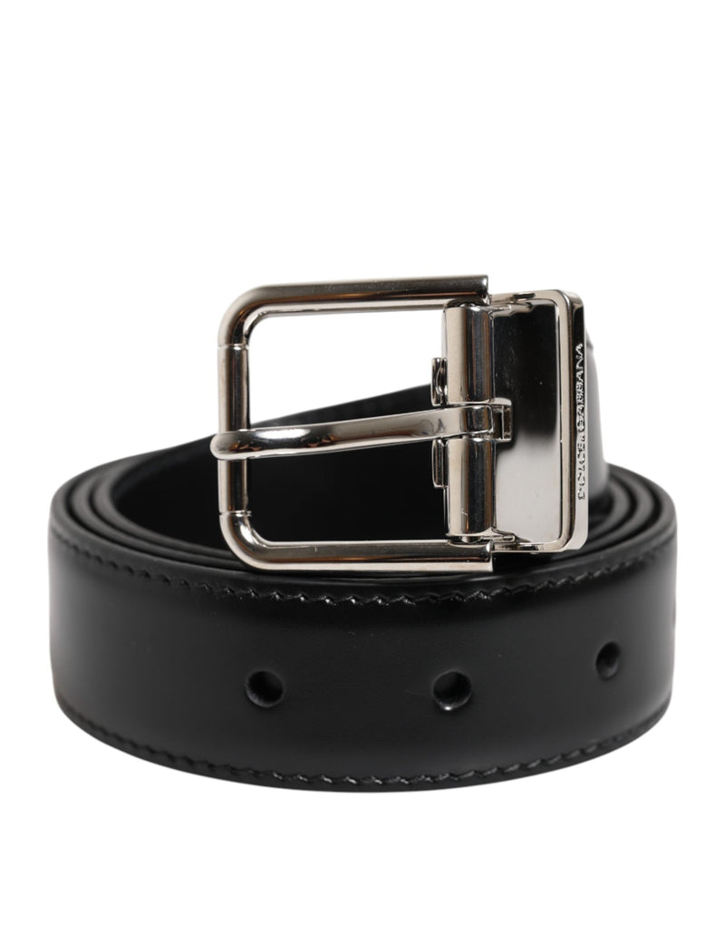 Black Classic Leather Metal Buckle Belt Dolce & Gabbana