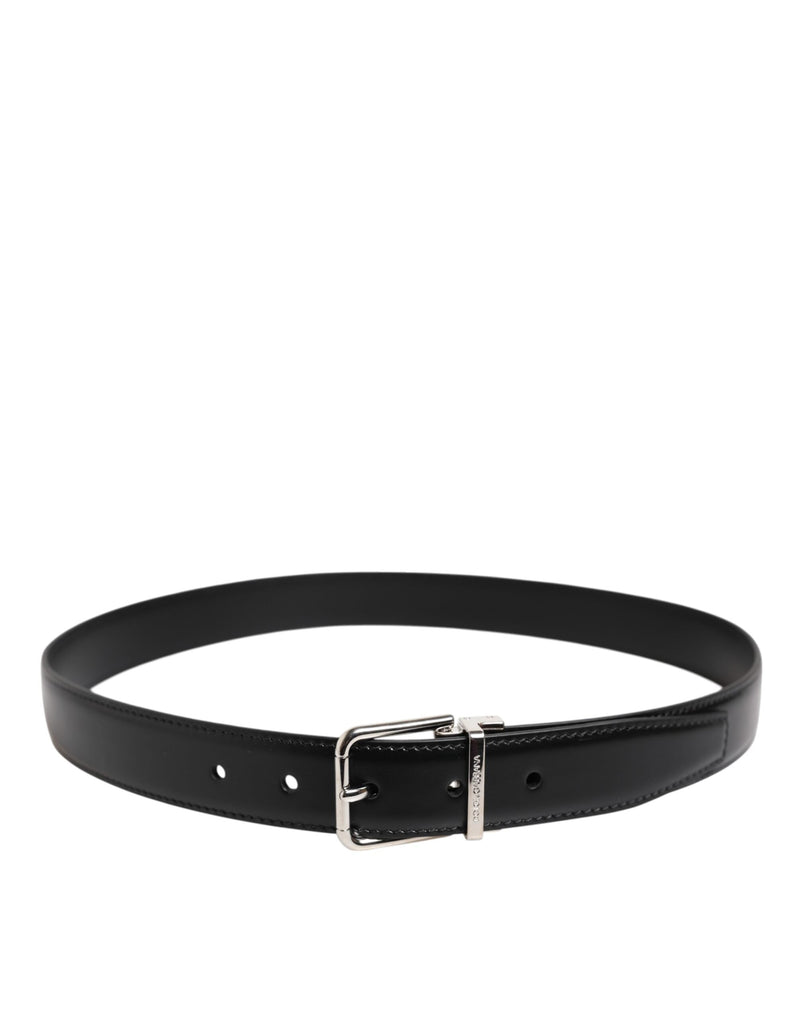 Black Classic Leather Metal Buckle Belt Dolce & Gabbana