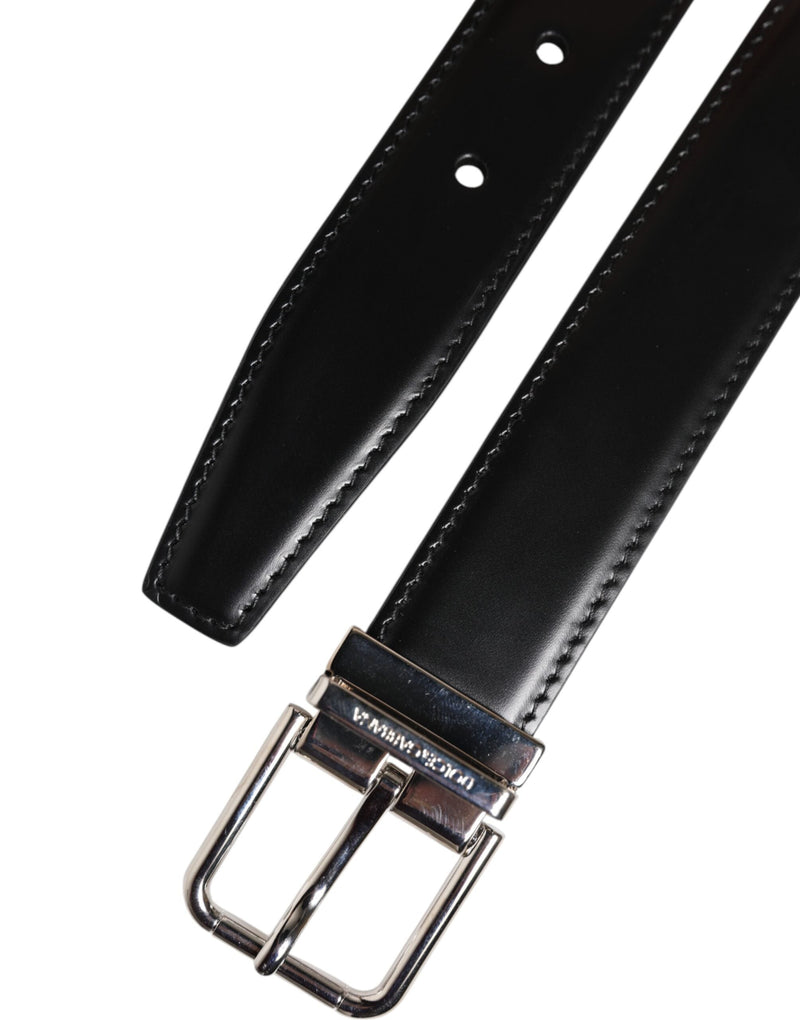 Black Classic Leather Metal Buckle Belt Dolce & Gabbana