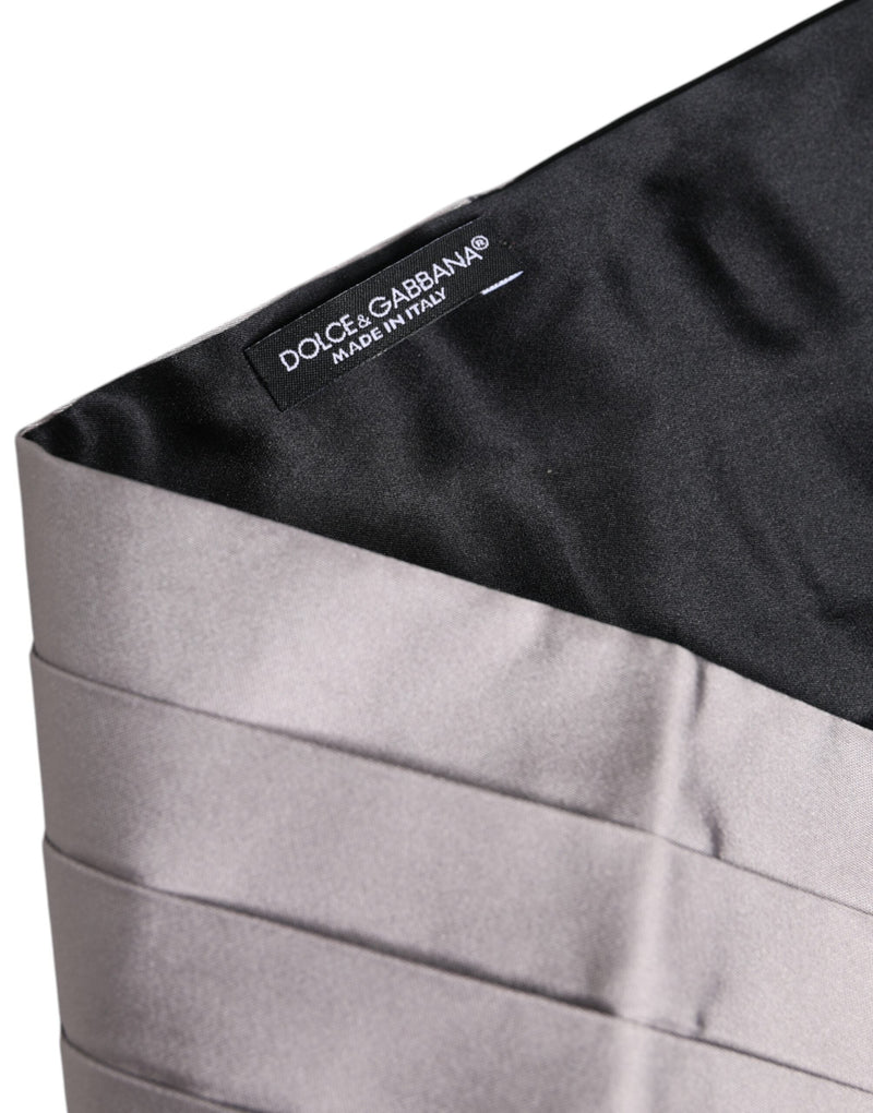 Gray Men 100% Silk Belt Wide Waist Cummerbund Dolce & Gabbana
