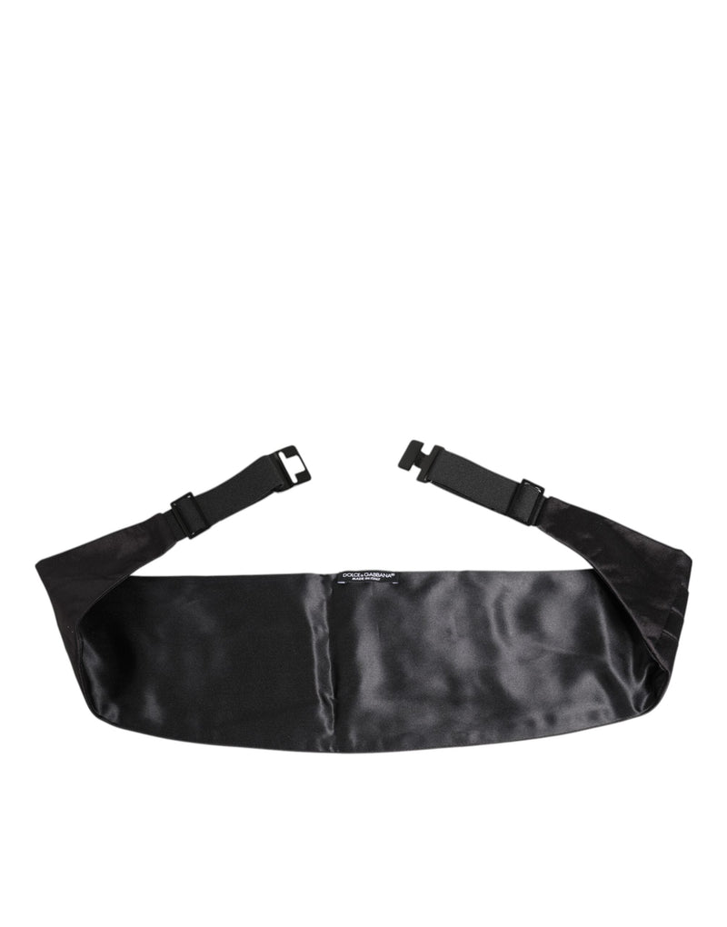 Black Men 100% Silk Belt Wide Waist Cummerbund Dolce & Gabbana