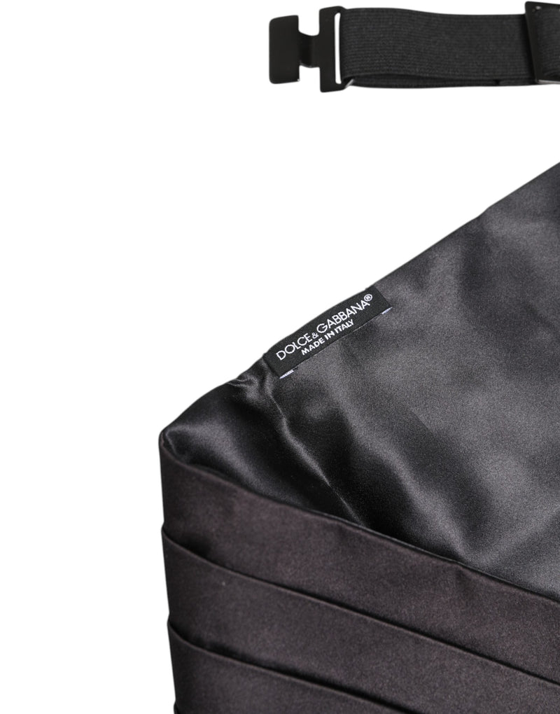 Black Men 100% Silk Belt Wide Waist Cummerbund Dolce & Gabbana