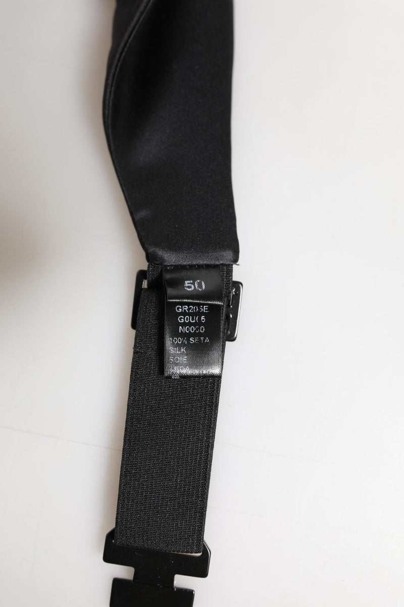 Black Men 100% Silk Belt Wide Waist Cummerbund Dolce & Gabbana