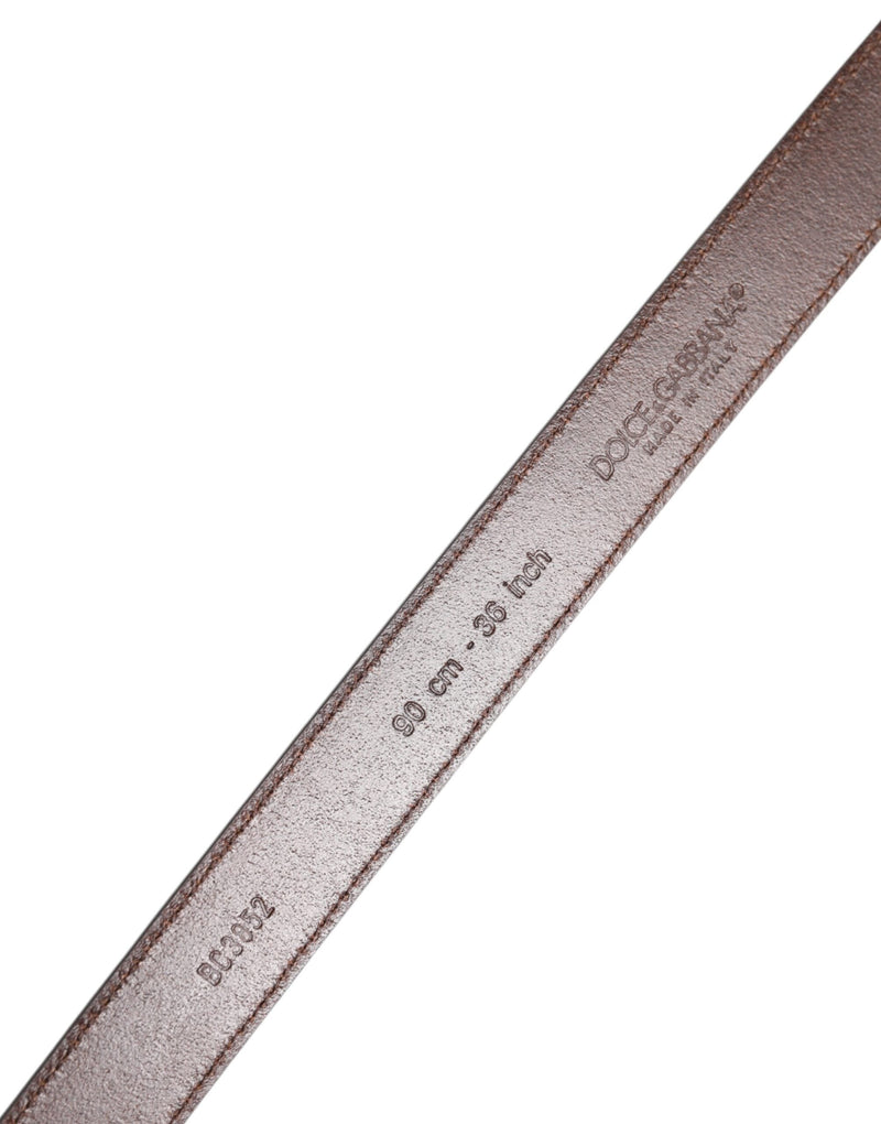Brown Calf Leather Antique Buckle Belt Dolce & Gabbana