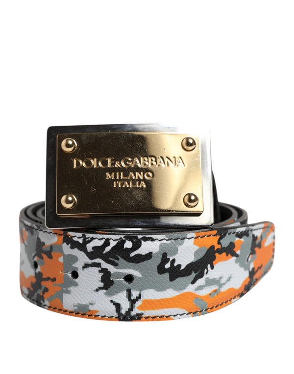 Multicolor Camouflage Metal Logo Buckle Belt Dolce & Gabbana