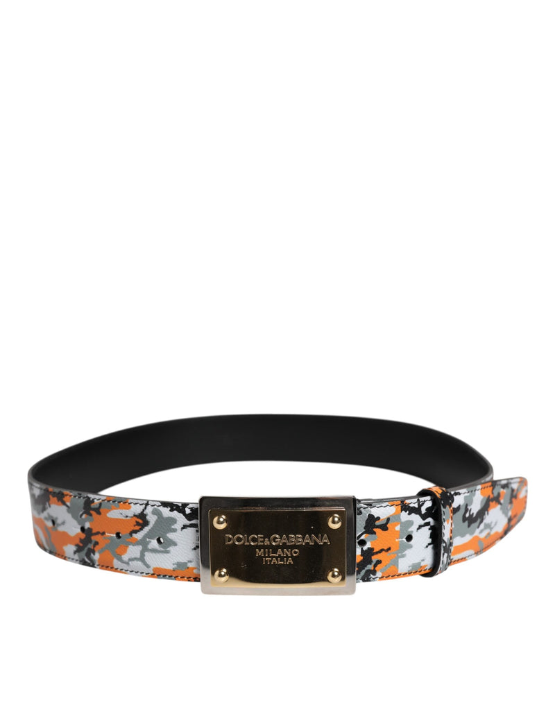 Multicolor Camouflage Metal Logo Buckle Belt Dolce & Gabbana