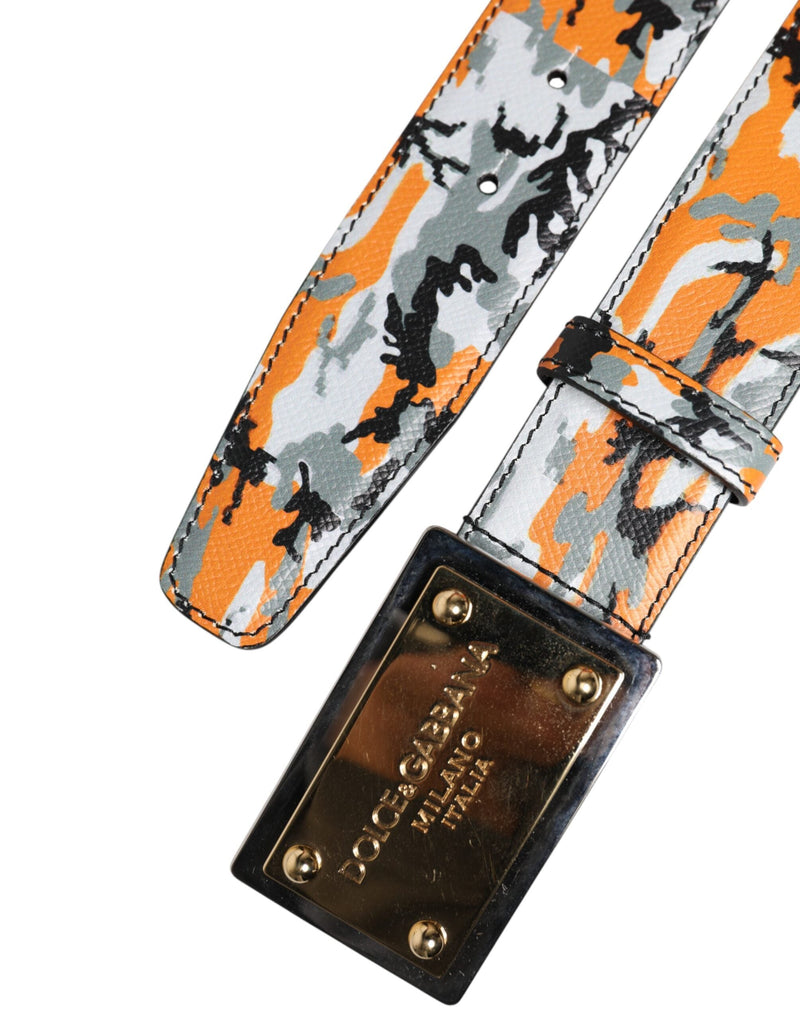 Multicolor Camouflage Metal Logo Buckle Belt Dolce & Gabbana