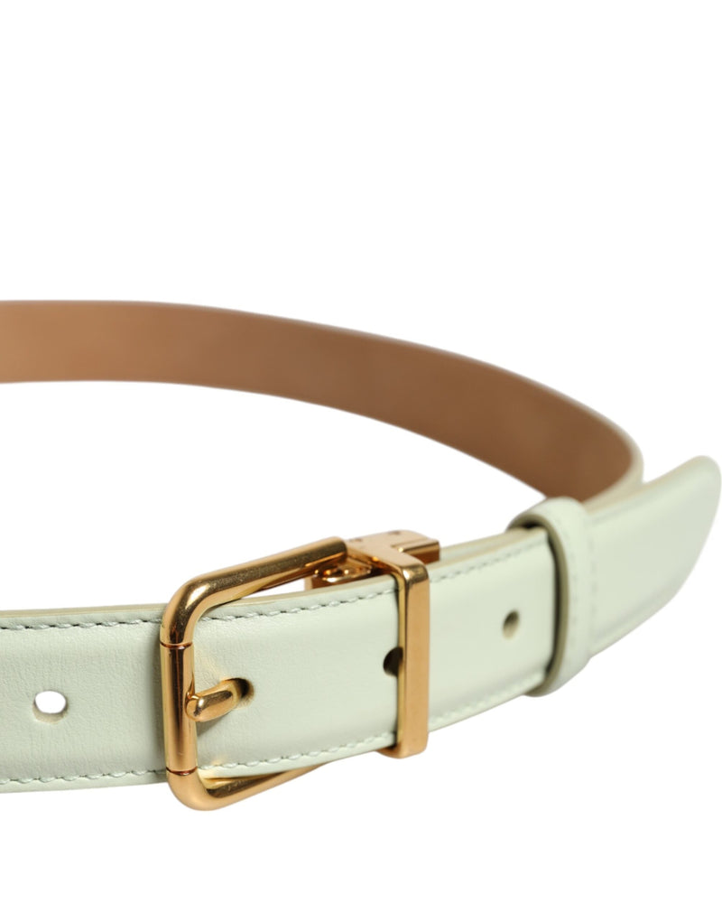 Light Green Leather Gold Metal Buckle Belt Dolce & Gabbana