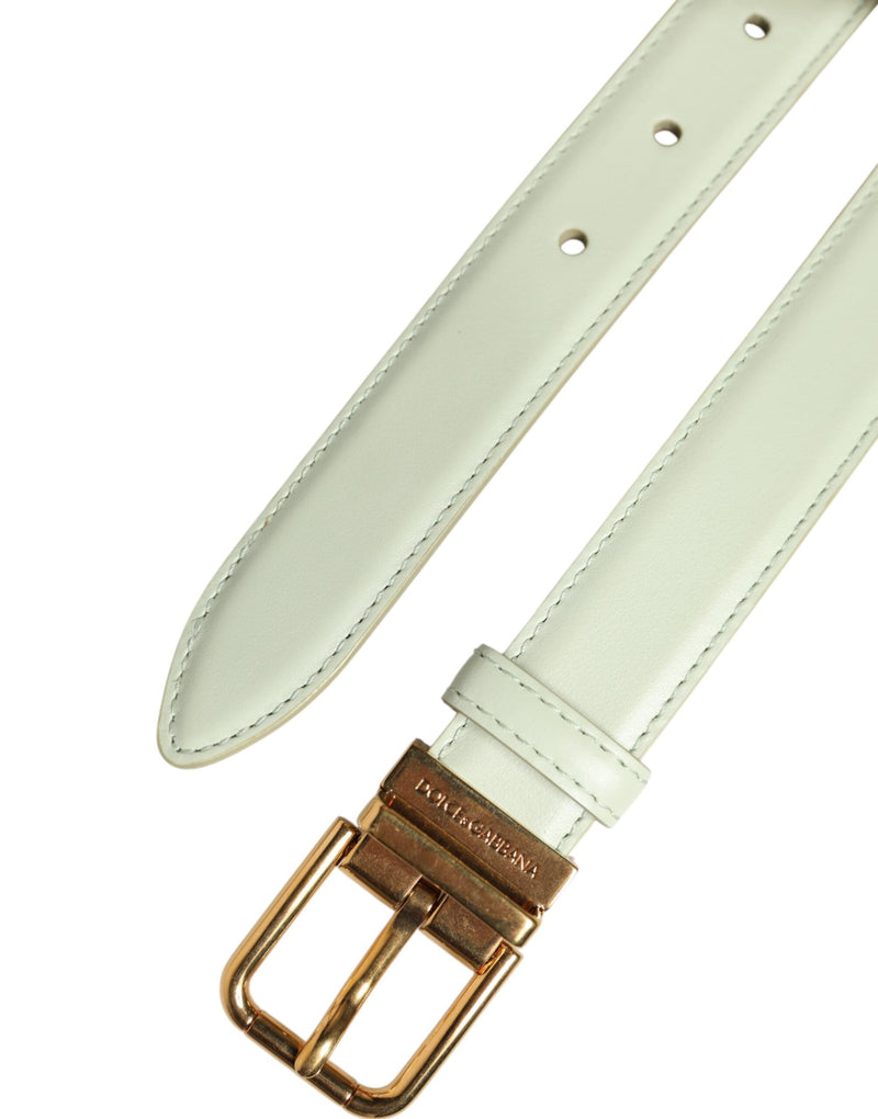 Light Green Leather Gold Metal Buckle Belt Dolce & Gabbana