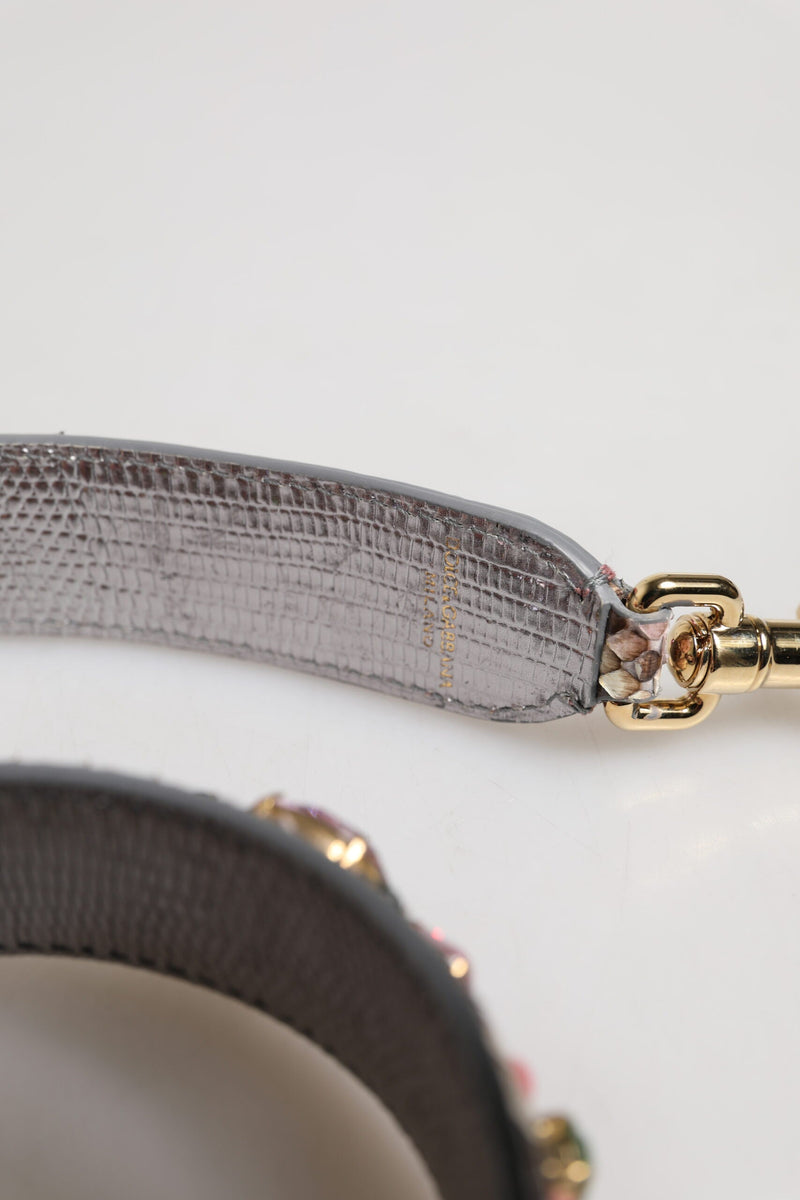 Multicolor Embellished Handbag Shoulder Strap Dolce & Gabbana