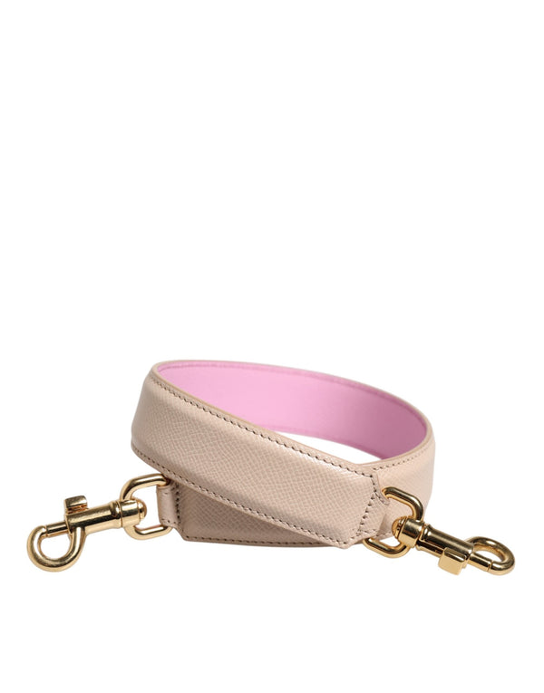 Beige Pink Leather Handbag Accessory Shoulder Strap Dolce & Gabbana