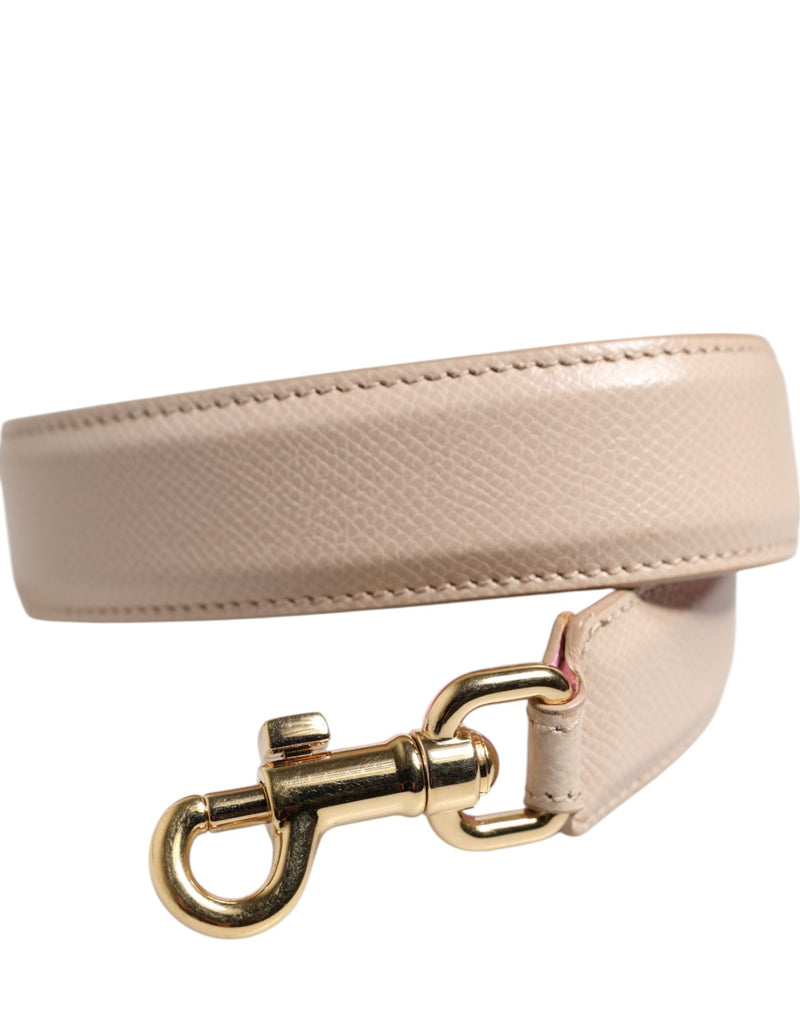 Beige Pink Leather Handbag Accessory Shoulder Strap Dolce & Gabbana