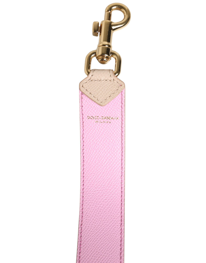 Beige Pink Leather Handbag Accessory Shoulder Strap Dolce & Gabbana