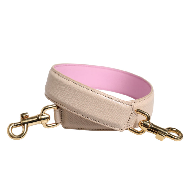 Beige Pink Leather Handbag Accessory Shoulder Strap Dolce & Gabbana