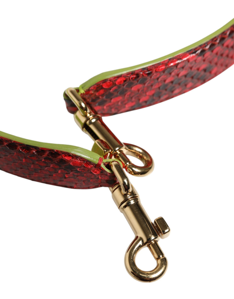 Red Exotic Leather Handbag Accessory Shoulder Strap Dolce & Gabbana