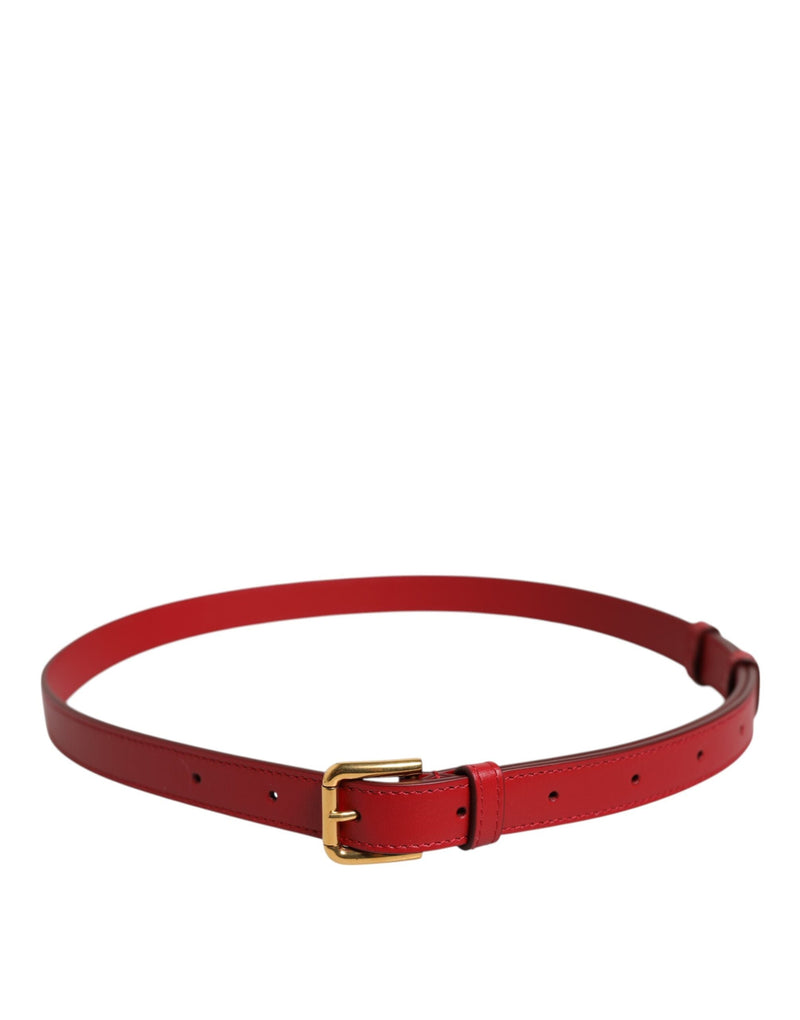 Red Logo Engraved Metal Waist Buckle Belt Dolce & Gabbana
