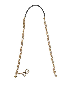 Brown Leopard Gold Brass Chain Accessory Shoulder Strap Dolce & Gabbana