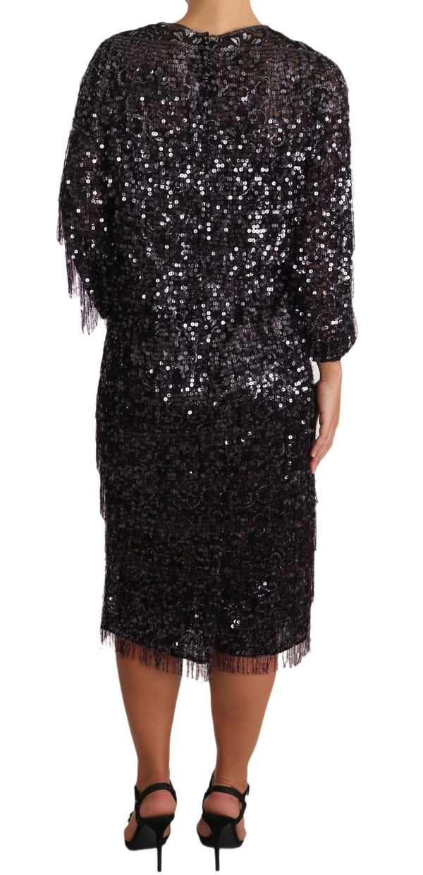 Sequined Shift Midi Dress – Timeless Elegance Dolce & Gabbana