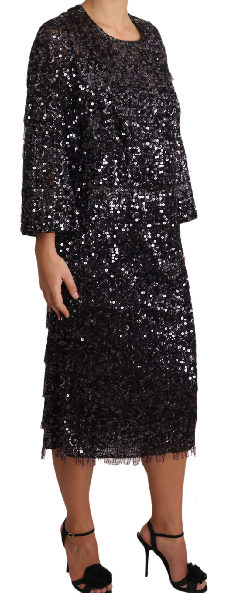 Sequined Shift Midi Dress – Timeless Elegance Dolce & Gabbana