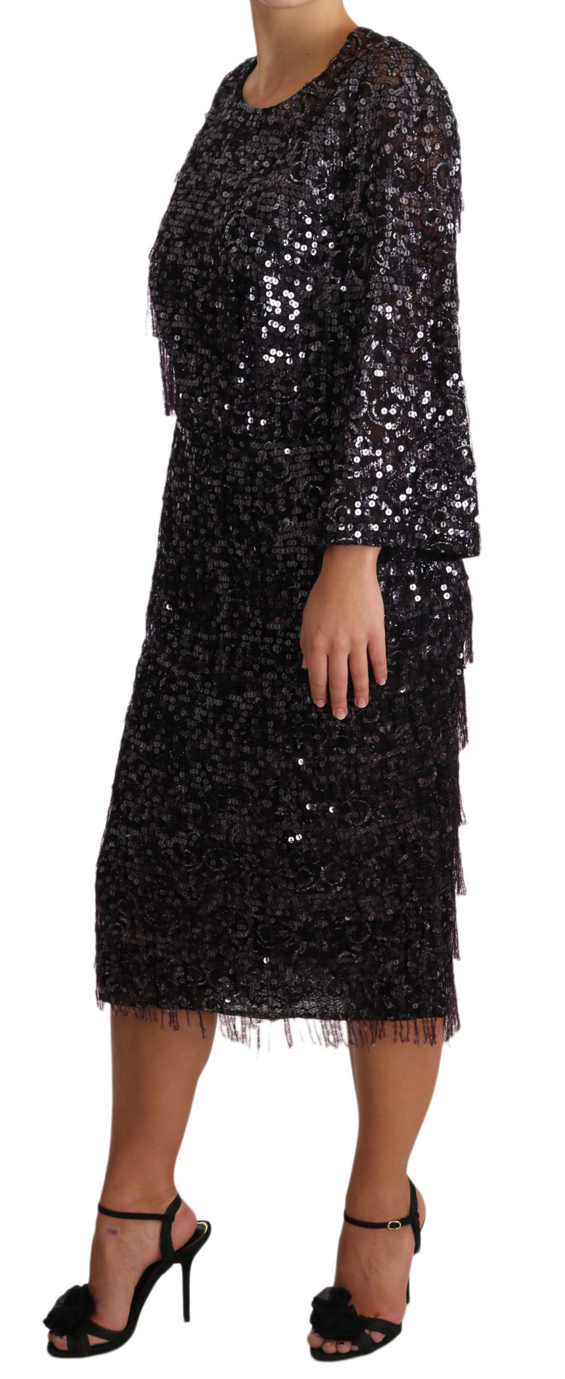 Sequined Shift Midi Dress – Timeless Elegance Dolce & Gabbana