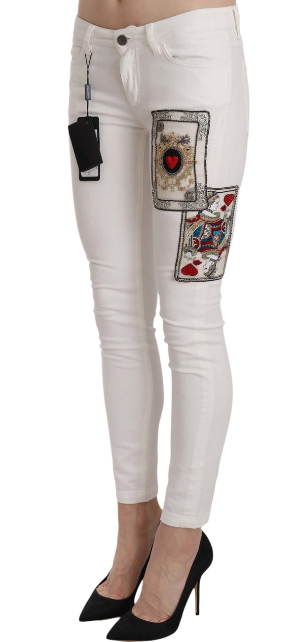 Queen Of Hearts Embellished Skinny Pants Dolce & Gabbana