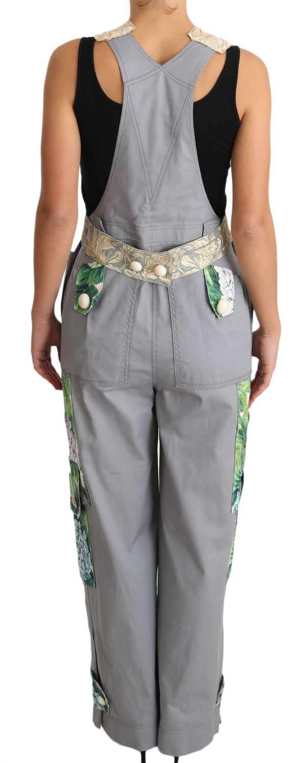 Exquisite Floral Embellished Denim Overalls Dolce & Gabbana