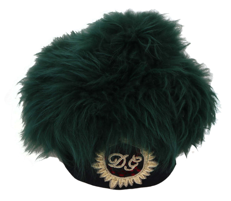 Elegant Emerald Cashmere Cloche Cap Dolce & Gabbana