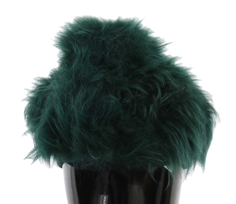 Elegant Emerald Cashmere Cloche Cap Dolce & Gabbana