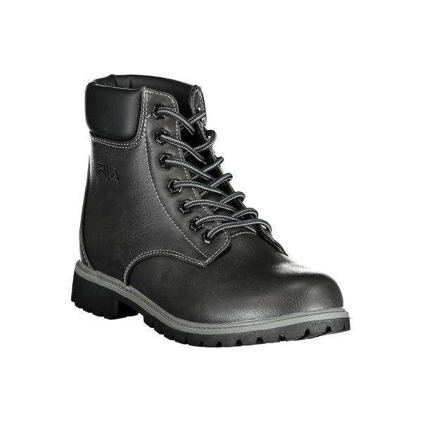 Black Polyester Boot Fila
